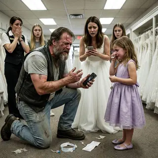 A Tattooed 55-Year-Old Biker Walked Into a Bridal Shop With a 10-Year-Old Girl and Asked for a Bridesmaid Dress — Then Everyone Learned Whose Promise He Was Keeping Outside the Fitting Room