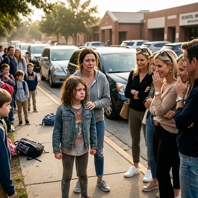 My 9-Year-Old Daughter Heard the Other Moms Making Fun of Me. What She Did Next Made Every Parent in That Parking Lot Go Silent.