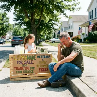I'm a Veteran. Nobody Hired Me for 2 Years. A 9-Year-Old's Lemonade Stand Had a Sign That Made Me Sit Down on the Sidewalk and Cry.