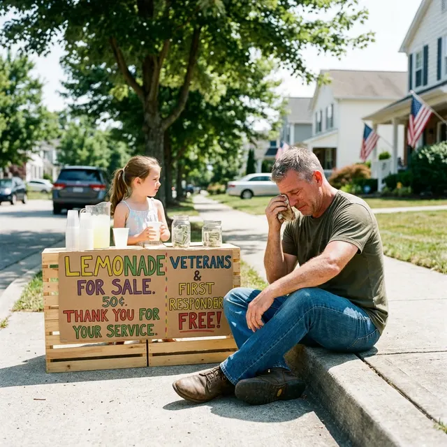 I'm a Veteran. Nobody Hired Me for 2 Years. A 9-Year-Old's Lemonade Stand Had a Sign That Made Me Sit Down on the Sidewalk and Cry.