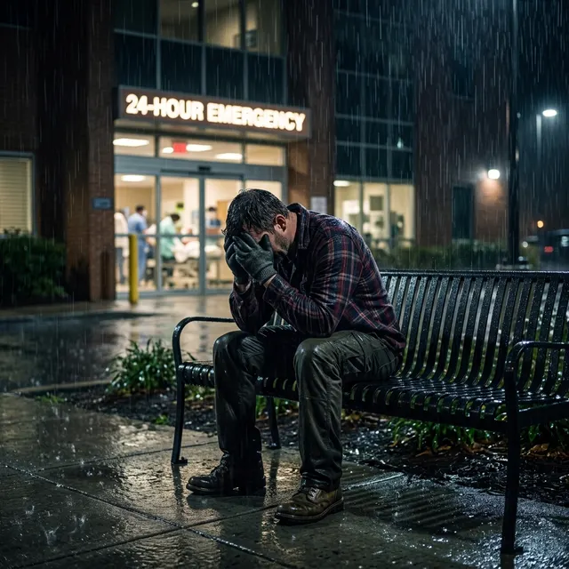 A Father Sat in the Rain Outside the Hospital for 6 Hours. He Never Went Inside. A Nurse Saw Him and the Truth Destroyed Her.