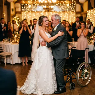 A Bride's Father Was in a Wheelchair. He Couldn't Walk. The Music Started. What Happened Next Made 200 Guests Cry at the Same Time.
