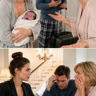 My newborn’s lips were turning purple in my arms, but my mother-in-law only smiled and said, “He’s just cold.” When I begged my husband to drive us to the hospital, he took my phone, used my card, and left for a five-day vacation with her. They came back laughing—until I placed three folders on the table and said, “Now read what you tried to bury.”