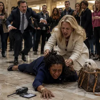 "I was only doing my job." When I politely told a wealthy customer, "Ma'am, pets aren't allowed inside the mall. Could you please leave your dog at the pet area by the entrance?" she slapped me so hard I hit the floor. Then she grabbed my hair, shoved my face down, and hissed, "Apologize to my dog. Now!" My tears fell onto the polished tiles... until someone walked through the crowd and calmly said, "Take your hands off my employee." In that instant, everything changed.