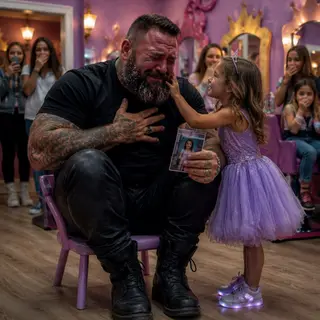 A 300-Pound Tattooed Biker Sat in a Dollhouse-Sized Princess Salon Chair With Glitter in His Beard — Then the Whole Mall Learned Why He Refused to Get Up