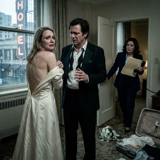 The reception music was still playing downstairs when I first saw the scars hidden beneath my wife’s wedding dress.