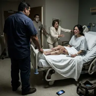 husband lifted the hospital sheet to prove she was "just putting on an act." But the moment he saw the deep purple bruises covering her legs from her ankles to her thighs, he went completely pale.