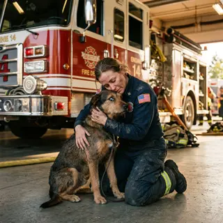 A Firefighter Adopted the Dog Nobody Wanted From the Shelter. The Dog Was Deaf, Blind in One Eye, and 'Aggressive.' 6 Months Later, The Dog Did Something That Made the Entire Fire Department Cry.