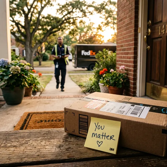 A Delivery Driver Left a Note With Every Package for 2 Years. Nobody Read Them. Then a Woman Having the Worst Day of Her Life Opened One. And Called the Number at the Bottom.