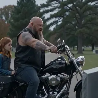 A Tattooed Biker Started His Harley Beside a Fresh Grave and Let It Roar While Mourners Screamed — Then His Daughter Revealed Who He Was Really Calling Home