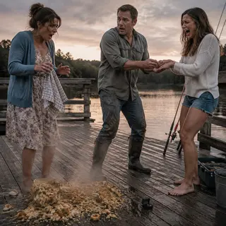 I thought I was bringing my husband a hot homemade dinner after his fishing trip, but instead I watched him slide an engagement ring onto another woman's finger. "You said you were already divorced!" she shouted. My husband turned pale and whispered, "Emily... this isn't what it looks like." I dropped the food, but what shattered that evening wasn't the dinner—it was twelve years of marriage. I had no idea that was only the beginning.