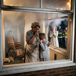 The Mansion Caught Fire and Everyone Ran for Their Lives—But When the Family Refused to Go Back for the Disabled Heir, the Maid Entered the Flames and Discovered Why They Had Left Him There