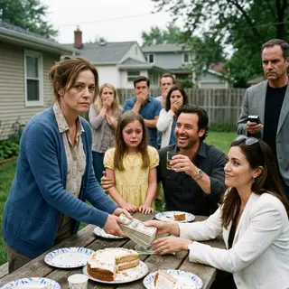 My sister slapped $2,000 onto my daughter’s birthday table and announced, “Now neither of you has to look poor.” Everyone stared at the homemade dress my little girl had been so proud to wear. I calmly pushed the cash back and whispered, “Keep it—you’ll need it soon.” She laughed, unaware that the man filming her humiliation was the forensic accountant investigating the fortune she had stolen from me.