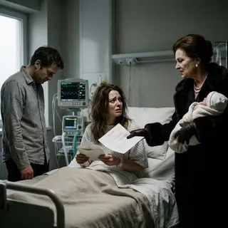 Hours after a life-threatening C-section, I woke to find my mother-in-law lifting my newborn daughter from the hospital bassinet. “Another useless girl,” Beatrice sneered. “You’ve lost your place in this family.” My husband stood silently as she forced custody papers toward me. I didn’t cry. I simply reached beneath my pillow for the DNA results that could erase their entire bloodline from the family fortune.