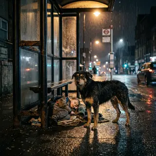 The Guardian in the Rain