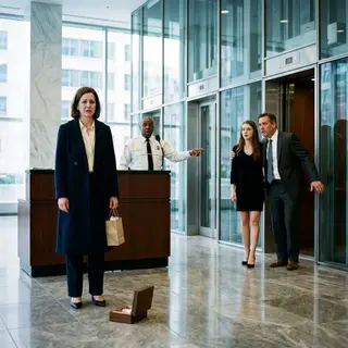 I went to surprise my husband at his company, but the security guard blocked me at the door. “I’m the CEO’s wife,” I said. He laughed. “Ma’am, I see his wife every day.” Then he pointed toward the lobby. My husband was walking out with another woman, his arm wrapped around her waist. I forced a smile and whispered, “You’re right. Let’s see how long they can keep lying…”