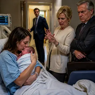 The moment the nurse carried my newborn into recovery, my mother recoiled. “We will never acknowledge a fatherless child,” she said. My father folded his arms. “And we will never hold that baby.” I looked at them, strangely calm, and kissed my son’s forehead. I wasn’t heartbroken—not even close. They had no idea his father was the man whose name could destroy everything they owned… and he was already walking toward the door.