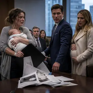 I walked into my divorce hearing carrying my twelve-day-old son in one arm and a black folder in the other. My husband thought I was there to beg for another chance. Instead, he arrived with his pregnant girlfriend on his arm, determined to humiliate me in front of everyone. They believed I was exhausted, heartbroken, and powerless after giving birth alone. They had no idea that every lie, every betrayal, and every piece of evidence was sitting inside the folder I refused to let go of. Before the day was over, the man who thought he controlled everything would hear one sentence that would make his confidence disappear.