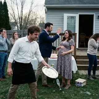 The second my husband slapped me across the face at my own baby shower, everyone froze—except one man carrying a tray of champagne. He stared at Daniel and growled, "Touch her again... and you'll regret the day you were born." I hadn't seen Noah, my first love, in ten years. What nobody inside that room knew was that my husband had just destroyed the wrong woman... and everything he owned.
