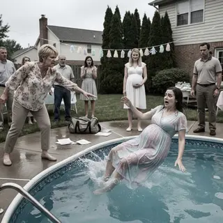 My twin sister and I were eight months pregnant. At her baby shower, my own mother demanded that I give her the $18,000 I had saved for my baby. When I refused, she called me selfish and punched me hard in the stomach. My water broke instantly, I fainted from the pain, and I fell backward into the pool. My dad just said, “Leave her there, so she learns.” And my sister laughed.