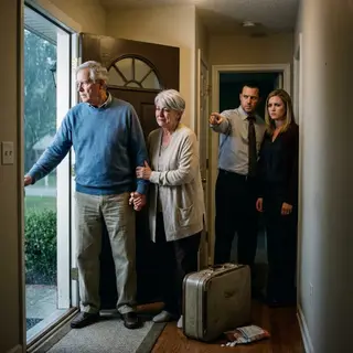My own son pointed at the front door and shouted, "Give us the master bedroom, or get out of my house!" My wife had just recovered from heart surgery, yet he didn't care. I quietly took her hand, packed one suitcase, and walked away without arguing. They laughed as we left. Two hours later, my phone rang. My son whispered four terrified words... then I heard his phone smash against the floor.
