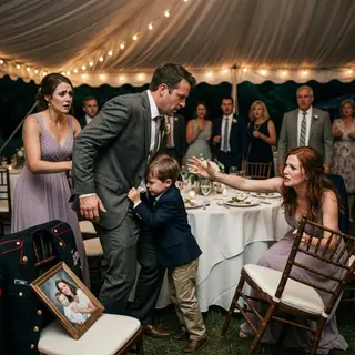 My sister paired me with a billionaire woman at her wedding, believing grief had made me permanently unreachable. i arrived as a single father, carrying twelve navy years, two deployments, and three silent years without kate. while everyone tried fixing me, i watched my son laugh and planned our quiet escape before dinner ended. then victoria watched me across the tent and named what everyone else had been too afraid to notice…………….