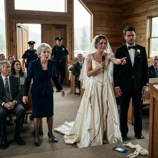 The night before my wedding, my mother-in-law sliced my $18,500 gown to pieces and texted, “Know your place.” The next morning, I walked down the aisle wearing the ruined dress, my head held high. When she smirked, I took the microphone and exposed her fraud, blackmail, and stolen money before every guest. Minutes later, police entered the chapel—while her son handed me the keys to the house she thought she owned.