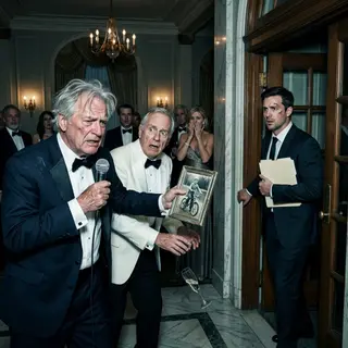 The night of the gala, Richard raised his glass and mocked me in front of everyone. “Poor Arthur still believes his son is coming home.” The room laughed. I didn’t. I simply looked toward the entrance, where the man from the café had just walked in wearing my son’s eyes. Richard’s smile vanished. Then I leaned into the microphone and said, “Ladies and gentlemen, tonight you’ll meet the boy he buried alive.”