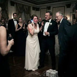 My husband’s hand hit my face in front of 400 guests during our wedding anniversary celebration. The room exploded with laughter as my father-in-law smirked and said, “She finally knows her place.” I wiped away my tears, picked up my phone, and whispered one sentence: “Dad… please come.” They thought they had humiliated a powerless woman. They had no idea the person I called could destroy everything they built.