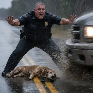 He Stood in Front of Oncoming Cars—Because the Dog on the Asphalt Still Had One Last Breath