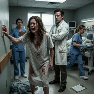 I was in labor with a 10-pound baby, but my cruel doctor husband refused a c-section and forced me to deliver naturally,