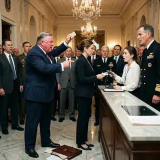My father waved his White House VIP invitation in front of everyone like he'd won a trophy. "You weren't invited," he sneered. "Try not to embarrass yourself." A few people laughed while I quietly handed my badge to the receptionist. She scanned the QR code, froze, then turned to the Admiral beside her. "Sir... she's here." Suddenly, the smiles disappeared. My father had no idea he had just humiliated the wrong person.