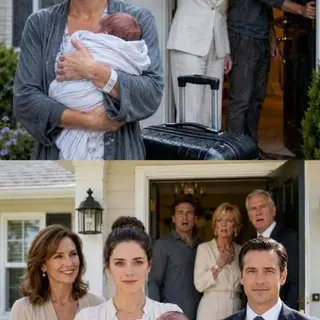 Three days after my emergency C-section, my mother-in-law dumped my suitcase into the rain and sneered, “There’s no room here for a useless wife.” My husband stood behind her, holding our front door shut while my newborn shivered against my chest. They expected me to cry and disappear. Instead, I called my mother and whispered, “Bring the lawyer—and the blue folder.” Forty minutes later, they discovered whose house they had just stolen.