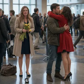 I Went to Welcome Home My Veteran Fiancé After Waiting Six Years—Then a Beautiful Woman Ran Into His Arms. I Smiled and Walked Away… The first thing I saw when my veteran fiancé returned home after six years was another woman throwing herself into his arms. The second thing I saw was his hand settling gently against her lower back. And that was the exact moment I realized I had wasted six years of my life serving a family that had never respected me. I stood beneath the glowing arrival screens at Baltimore/Washington International Airport, gripping a bouquet of fourteen yellow tulips so tightly that the stems cut into my palms.