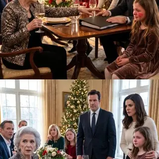 My mother-in-law raised her glass and smiled. "I'm proud of every grandchild... except one." Then she pointed straight at my nine-year-old daughter while the entire room laughed. My little girl lowered her head, fighting back tears, but my husband calmly placed a thick folder on the Christmas table and whispered, "Go ahead... open it." Five minutes later, nobody in that family could even look at each other.