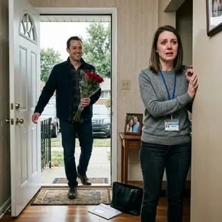 "I screamed so hard I couldn't breathe when they told me my husband had died in a terrible accident. My world shattered in seconds. But that night, he walked through our front door smiling, holding a bouquet of roses. 'Surprise... it was just a test to see how much you love me.' He laughed. I looked him in the eyes and whispered, 'Tomorrow, I'll give you my answer.' He never saw it coming.