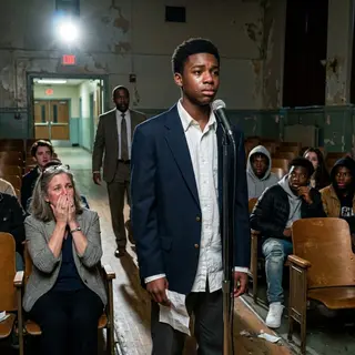 The Student Suspended for Fighting Took the Microphone to Apologize — and Left His Teacher in Tears