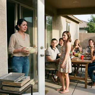 “Hope I crash?” I froze behind my brother’s screen door, potato salad shaking in my hands as my whole family laughed like my death was dessert. My sister’s smile cut deeper than the Phoenix heat, and Clayton’s silence finished the job. They didn’t know Grandma’s deed was already filed—and their barbecue house was already mine by sunset.