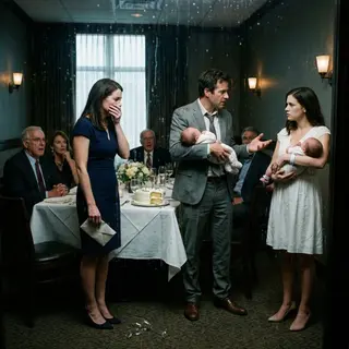 My husband walked into our wedding anniversary dinner with one of our newborn twins in his arms, while my sister held the other. In front of his entire family, he declared that my sister had given him a family that I could never give him. I signed the divorce papers without shedding a tear, because the DNA test results I had secretly kept were about to expose all the lies in his life.