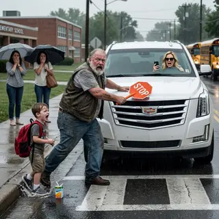 For 19 Years, a Tattooed Biker Stood at the Same School Crosswalk for Free — Then a School Board Meeting Revealed Why
