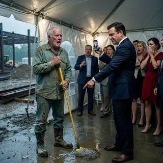 They Called Him the Janitor at His Grandson's $8.4 Million Groundbreaking — Then the Bonding Agent Walked In