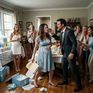 Her Husband Punched His Pregnant Wife at Her Baby Shower and Called His Young Mistress the “Real Heir’s Mother”—Then She Revealed She Owned His Family’s Empir