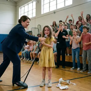 The Little Girl Asked to Speak for the Whole Class — Her Final Words Made the Entire School Stand and Applaud