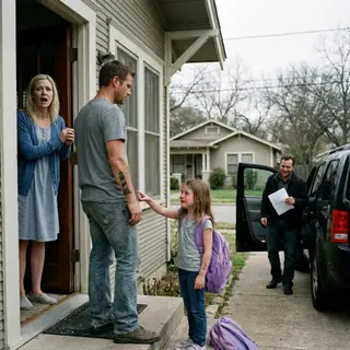 My New Neighbor’s Daughter Pointed at My Tattoo and Said, “Mom, He Has Yours”… Then Her Ex Showed Up With Custody Papers…