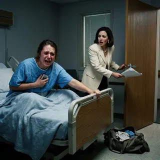 My sister-in-law smiled as she locked my hospital room door while I was in labor. “After the baby is born, you’ll disappear from his life,” she whispered, holding up forged custody papers. I was screaming through contractions, but I still heard every word. She thought pain made me powerless. She didn’t know my necklace was recording everything.