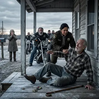 A Sheriff Led Twelve Bikers to a Forgotten Old Man’s Door at Dawn — Then Their President Said Every Motorcycle Remembered the Way Home