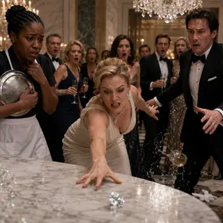 Everyone believed the billionaire’s fiancée was blind—until I moved the forty-million-dollar diamond across the table and watched her eyes follow it. She slowly removed her dark glasses and whispered, “You should have kept pretending you saw nothing.” The next morning, she planted a stolen bracelet in my coat and had me fired. But she had no idea the “helpless maid” had recorded every word.