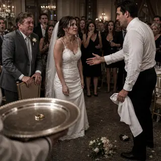 At 8:47 on Emma Harper’s wedding night, her future mother-in-law entered the bridal suite, dropped Ryan’s ring onto the vanity, and announced that he had disappeared after Emma’s father spent nearly forty thousand dollars on the celebration, but instead of fleeing through a back door in humiliation, Emma walked into the ballroom and claimed the reception for herself; there, a quiet waiter named Lucas Reed removed his apron, offered his hand, and asked whether she wanted to let one coward define the evening or help him turn it into the beginning of something better, never revealing that he was neither an ordinary waiter nor a stranger to the sacrifices Frank Harper had made.