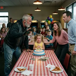 She Refused to Blow Out Her Birthday Candles—Until a Biker Leaned In and Asked, “Where’s Your Dad?”