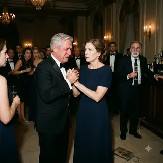 “Don’t embarrass me,” Richard hissed—then his billionaire boss grabbed my hand and cried in front of 300 guests. My clearance-rack dress burned against my skin, my husband’s face went white, and every phone turned toward us. Twenty years of being invisible ended with one question: “How did you not know?” Then his hidden files started talking back.